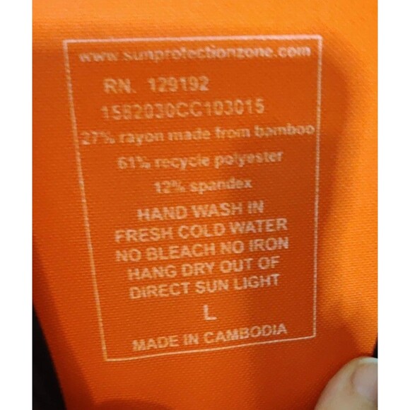 ACTIVSKIN MAXIMUM UV PROTECTION Swim Hike SHIRT Orange SIZE L NWT! Rash Guard - Picture 3 of 7